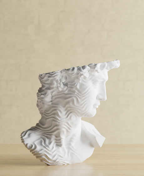 CollectiCraft David Wave Vase, Modern Classical Sculpture Vase, Textured Artistic Flower Vase Decor - LV3DPrinting