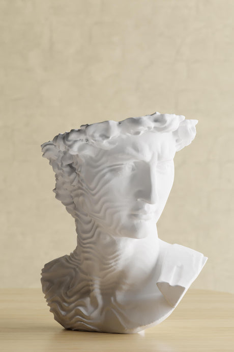 CollectiCraft David Wave Vase, Modern Classical Sculpture Vase, Textured Artistic Flower Vase Decor - LV3DPrinting