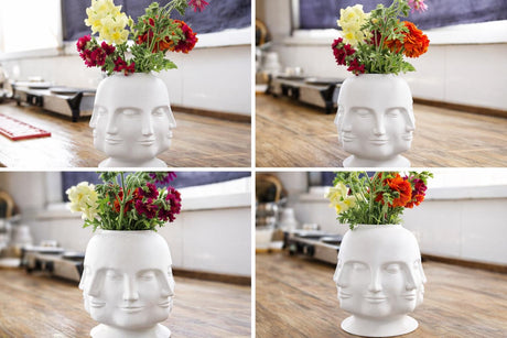 3D Shook ICCU Face Vase, Sculptural Head Vase, Modern Artistic Home Decor - LV3DPrinting