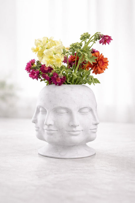 3D Shook ICCU Face Vase, Sculptural Head Vase, Modern Artistic Home Decor - LV3DPrinting