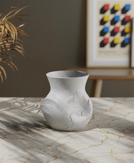CollectiCraft Shattered Pottery Vase, Minimalist Cracked Texture Vase, Sculptural Kintsugi Inspired Home Decor - LV3DPrinting