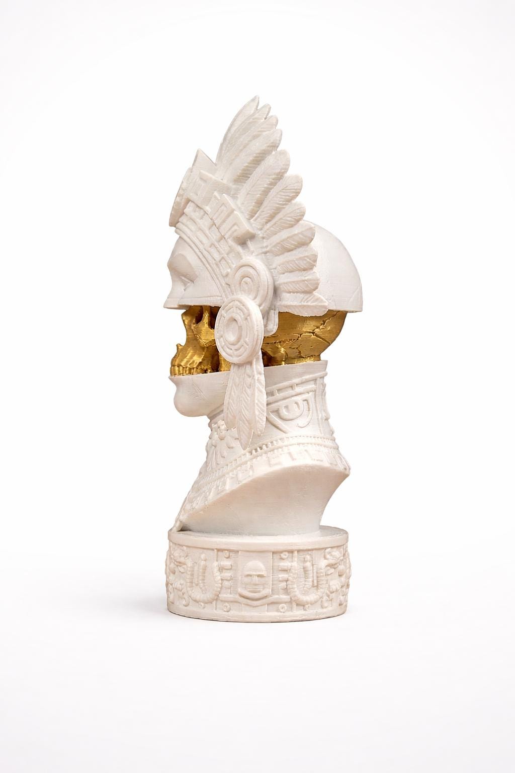 LV 3D Aztec-Inspired Abstract Head Sculpture | Modern Sculptural Bust | Custom Sizes & Colors - LV3DPrinting