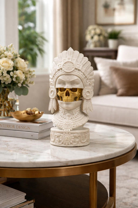 LV 3D Aztec-Inspired Abstract Head Sculpture | Modern Sculptural Bust | Custom Sizes & Colors - LV3DPrinting