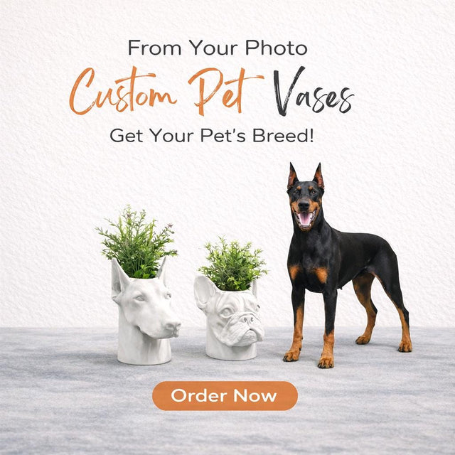 LV 3D Custom Pet Head Vase | Personalized Dog or Cat Planter | 3D Printed Pet Decor | Fun Animal Gift | Home Decor - LV3DPrinting