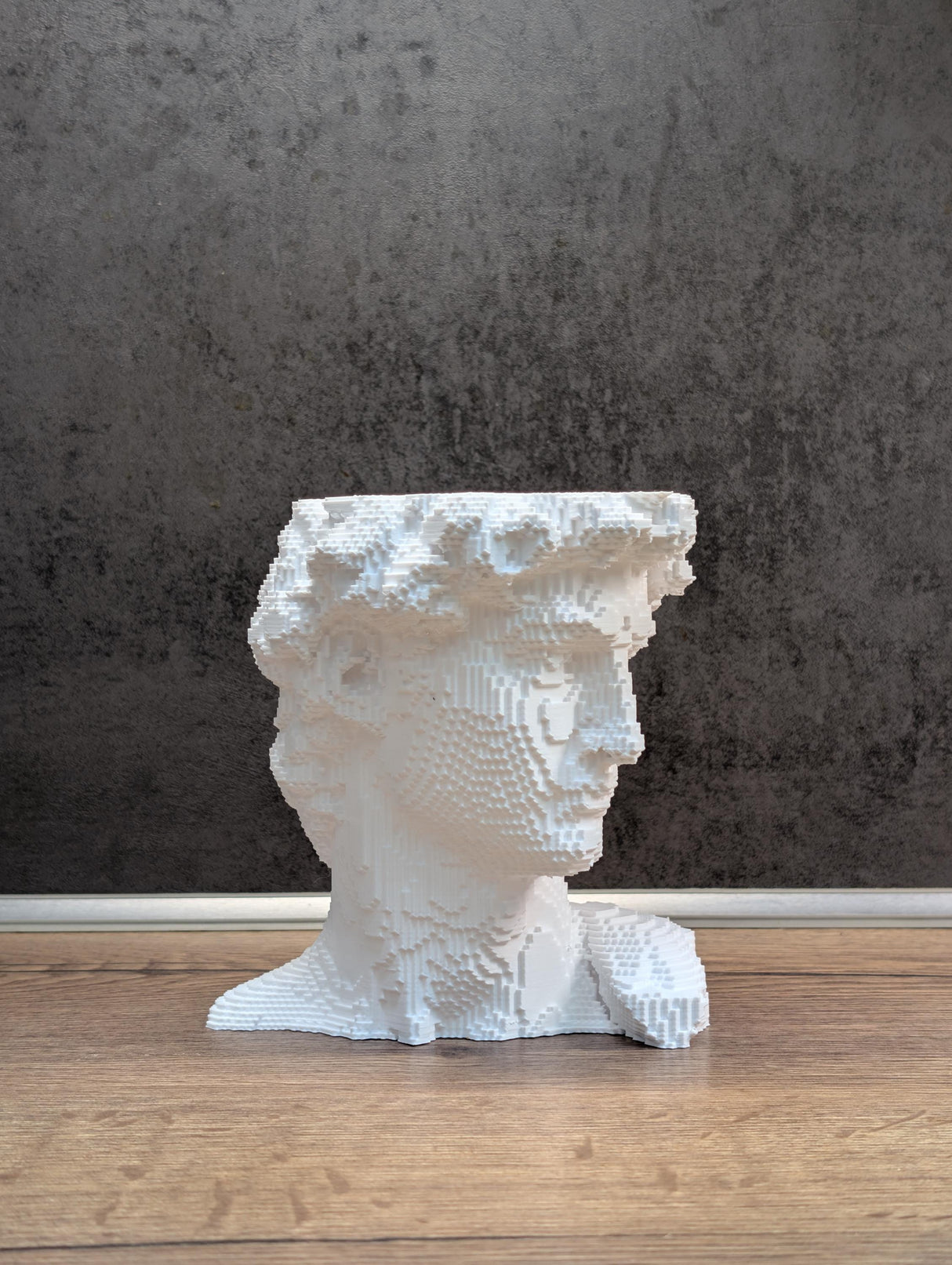 CollectiCraft Pixel David Vase, Modern Classical Sculpture Vase, Artistic Statue Flower Vase Decor - LV3DPrinting