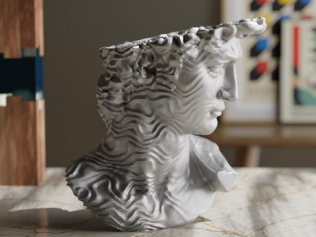 CollectiCraft David Wave Vase, Modern Classical Sculpture Vase, Textured Artistic Flower Vase Decor - LV3DPrinting