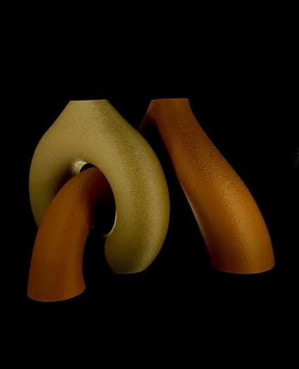 CollectiCraft Interlocking Toroidal Vase, Minimalist Sculptural Vase, Modern Geometric Home Decor - LV3DPrinting