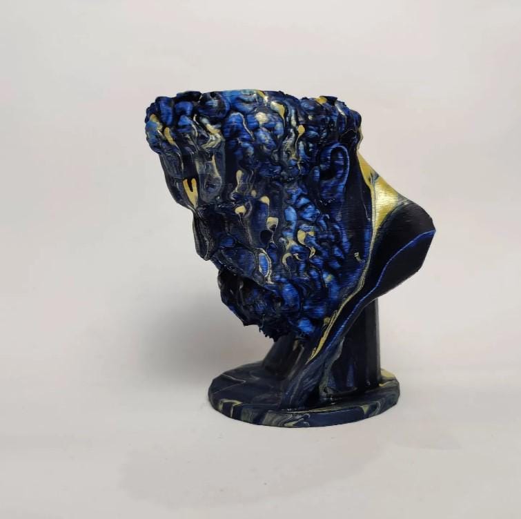 CollectiCraft Hercules Sculptural Vase, Greek Mythology Bust Vase, Classical Art Home Decor - LV3DPrinting