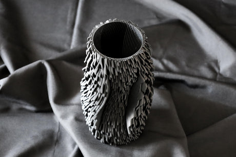 Lampprinted IAP Sea Falcon Vase, Organic Shifted Sculptural Vase, Modern Textured Home Decor - LV3DPrinting