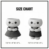 LV 3D Cute Couple Vase with Faux Flowers | 3D Printed Kawaii Flower Vase | Valentine Gift | Boy & Girl Decorative Vase - LV3DPrinting