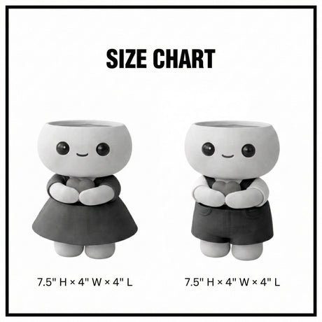 LV 3D Cute Couple Vase with Faux Flowers | 3D Printed Kawaii Flower Vase | Valentine Gift | Boy & Girl Decorative Vase - LV3DPrinting