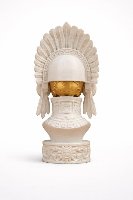 LV 3D Aztec-Inspired Abstract Head Sculpture | Modern Sculptural Bust | Custom Sizes & Colors - LV3DPrinting