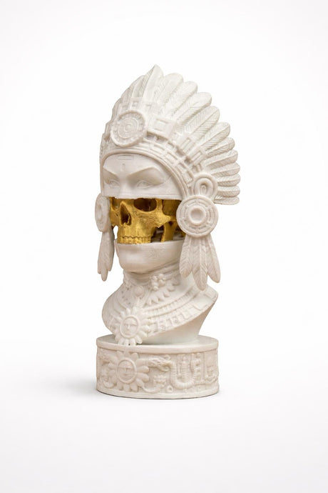 LV 3D Aztec-Inspired Abstract Head Sculpture | Modern Sculptural Bust | Custom Sizes & Colors - LV3DPrinting