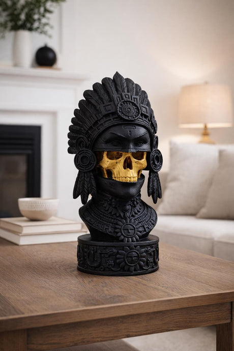 LV 3D Aztec-Inspired Abstract Head Sculpture | Modern Sculptural Bust | Custom Sizes & Colors - LV3DPrinting