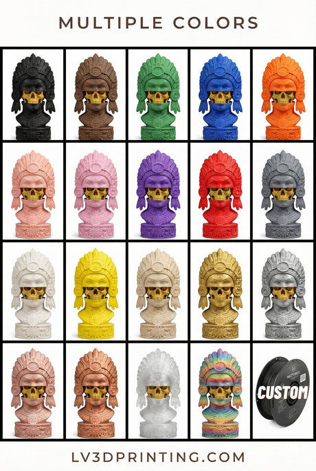 LV 3D Aztec-Inspired Abstract Head Sculpture | Modern Sculptural Bust | Custom Sizes & Colors - LV3DPrinting