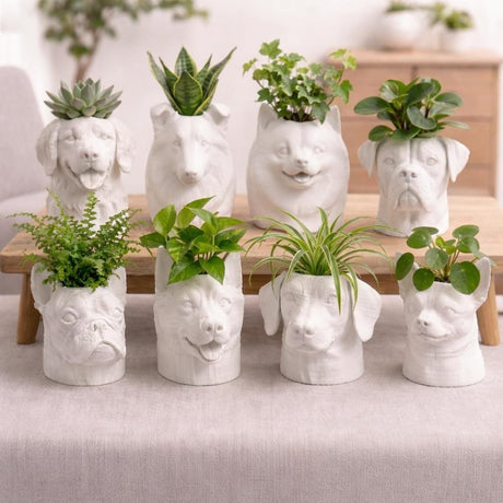 LV 3D Custom Pet Head Vase | Personalized Dog or Cat Planter | 3D Printed Pet Decor | Fun Animal Gift | Home Decor - LV3DPrinting