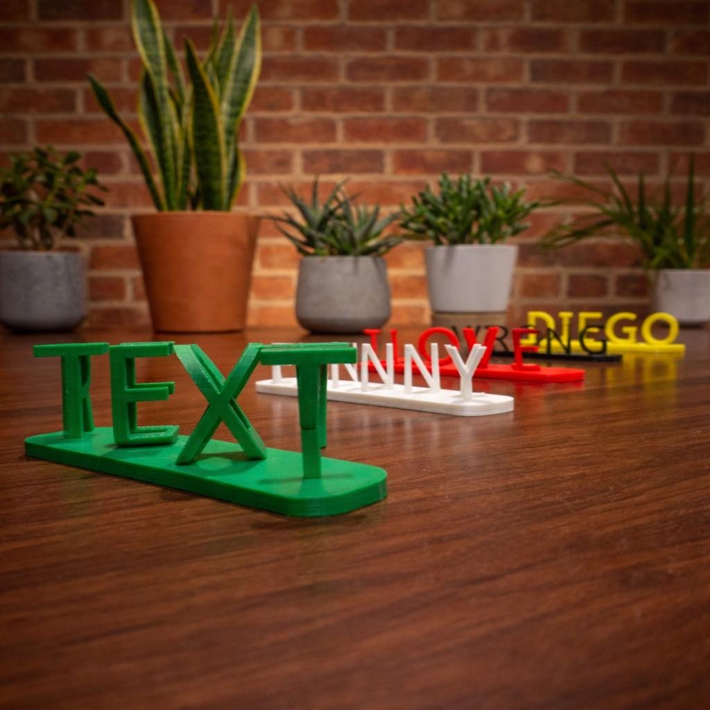 LV 3D Double Word Ambigram Desk Name Plaque | Personalized 3D Name Illusion Sign | Custom Desk Decor | Fun Gift for Her or Kids - LV3DPrinting