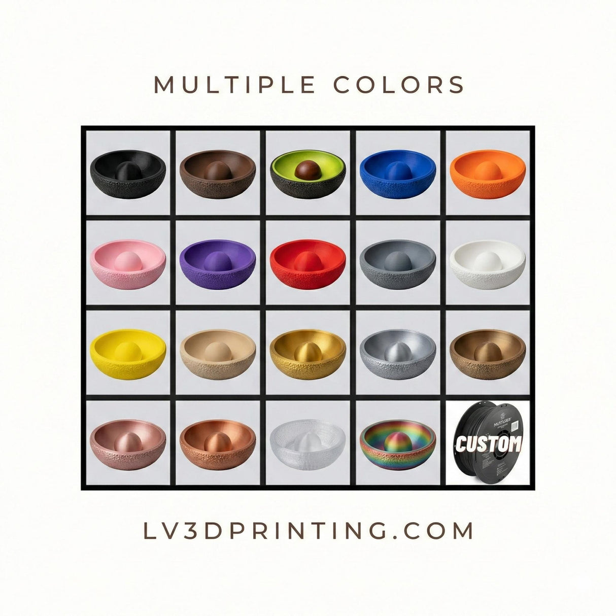 LV 3D Avocado Bowl | Decor | Tableware | Decorative Bowl | Fruit Bowl - LV3DPrinting