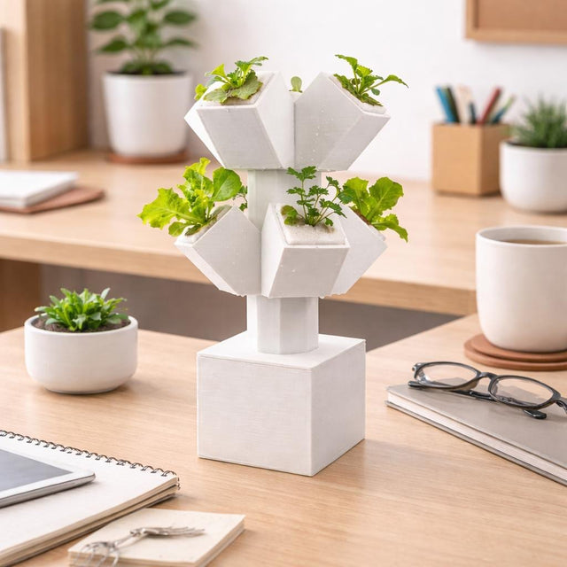 LV 3D Mini Stackable Hydroponic System | Desktop Indoor Garden | 3D Printed Hydroponic Planter | Modern Plant Grow Kit - LV3DPrinting