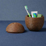 LV 3D Traveling Coconut | Wood PLA Travel Container | Bathroom Organizer | Toothbrush Holder | Compact Storage Box - LV3DPrinting