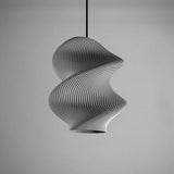 Lunfardo Victoria RippleMesh Pendant Lamp Shade | Twisted Ellipse Lighting | Modern 3D Printed Ceiling Light | Geometric Home Decor - LV3DPrinting