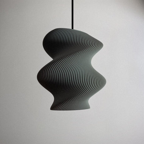 Lunfardo Victoria RippleMesh Pendant Lamp Shade | Twisted Ellipse Lighting | Modern 3D Printed Ceiling Light | Geometric Home Decor - LV3DPrinting