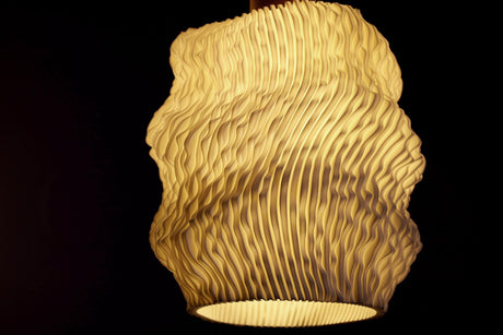 Lamp Printed IAP Sea Falcon Pendant Lamp | Organic 3D Printed Lampshade | Modern Wavy Ceiling Light | Sculptural Home Decor - LV3DPrinting