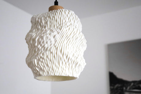Lamp Printed IAP Sea Falcon Pendant Lamp | Organic 3D Printed Lampshade | Modern Wavy Ceiling Light | Sculptural Home Decor - LV3DPrinting