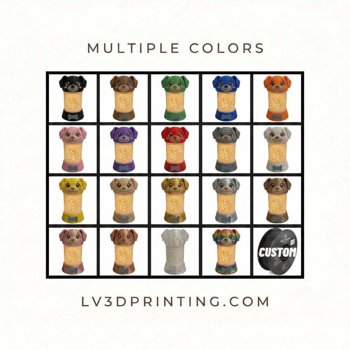 LV 3D Dog Memorial Night Light – Personalized Pet Remembrance Lamp | Custom Photo Lithophane | Pet Loss Gift | Sympathy Keepsake - LV3DPrinting