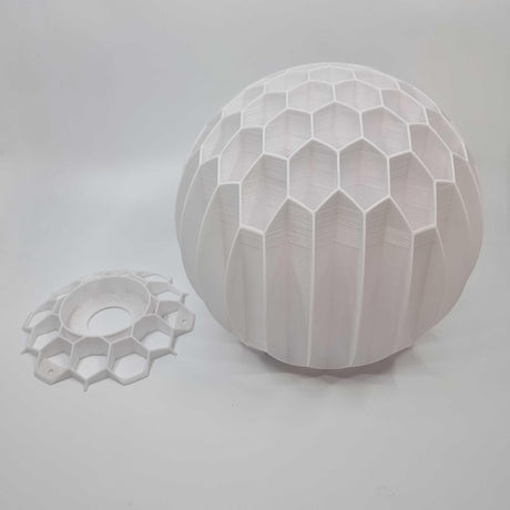 3DPPA Spherical Mesh Lamp Shade | Geometric Hexagon Pendant Light | Hypnotic Gradient Lighting | Modern 3D Printed Home Decor - LV3DPrinting