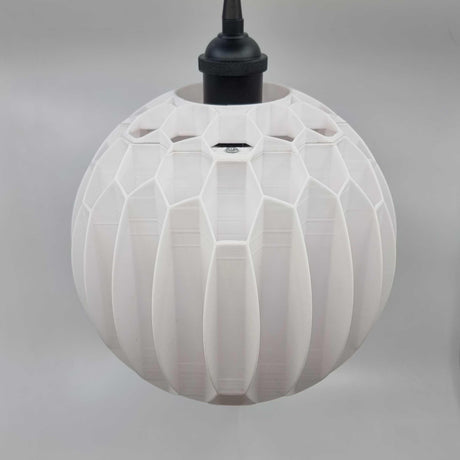 3DPPA Spherical Mesh Lamp Shade | Geometric Hexagon Pendant Light | Hypnotic Gradient Lighting | Modern 3D Printed Home Decor - LV3DPrinting