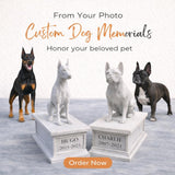 LV 3D Custom Dog Memorial Statue from Photo | Personalized Pet Loss Gift | Dog Urn with Ashes Drawer | Pet Remembrance Sculpture - LV3DPrinting