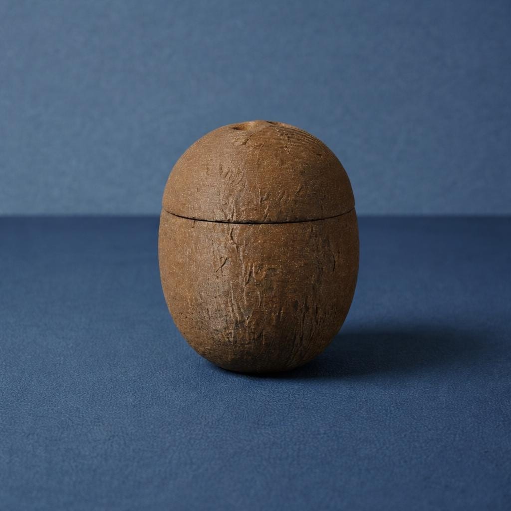 LV 3D Traveling Coconut | Wood PLA Travel Container | Bathroom Organizer | Toothbrush Holder | Compact Storage Box - LV3DPrinting