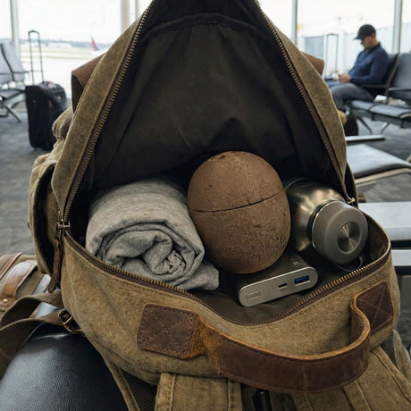 LV 3D Traveling Coconut | Wood PLA Travel Container | Bathroom Organizer | Toothbrush Holder | Compact Storage Box - LV3DPrinting