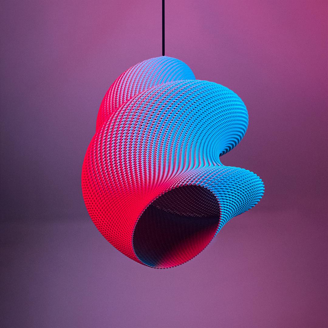 Lunfardo Victoria RippleMesh Pendant Lamp Shade | Twisted Ellipse Lighting | Modern 3D Printed Ceiling Light | Geometric Home Decor - LV3DPrinting