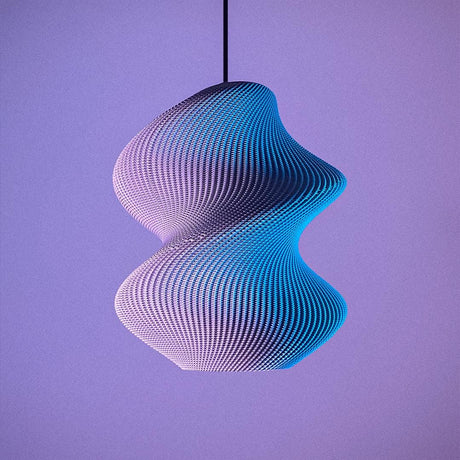 Lunfardo Victoria RippleMesh Pendant Lamp Shade | Twisted Ellipse Lighting | Modern 3D Printed Ceiling Light | Geometric Home Decor - LV3DPrinting
