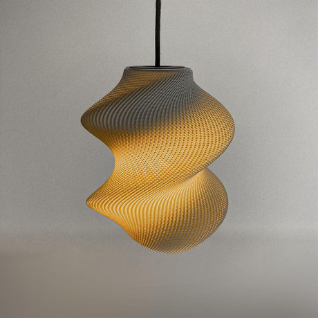 Lunfardo Victoria RippleMesh Pendant Lamp Shade | Twisted Ellipse Lighting | Modern 3D Printed Ceiling Light | Geometric Home Decor - LV3DPrinting
