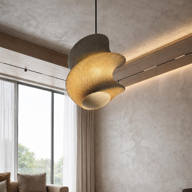 Lunfardo Victoria RippleMesh Pendant Lamp Shade | Twisted Ellipse Lighting | Modern 3D Printed Ceiling Light | Geometric Home Decor - LV3DPrinting