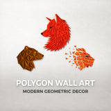 DGEMILY Polygon Wall Art, Geometric Low Poly Wall Decor, 3D Printed Wall Sculpture, Modern Animal & Abstract Wall Art