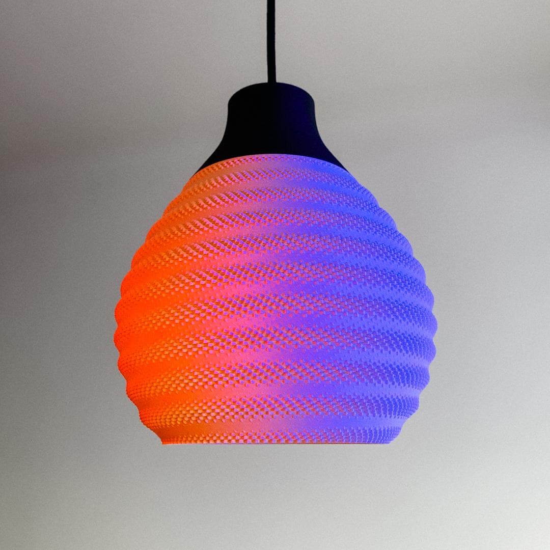 Lunfardo Cora Pendant Lamp Shade, RippleMesh Lampshade, Modern Pendant Lighting, 3D Printed Lamp, Geometric Ceiling Light Decor