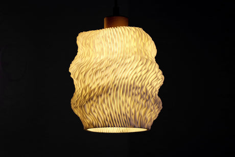 Lamp Printed IAP Sea Falcon Pendant Lamp | Organic 3D Printed Lampshade | Modern Wavy Ceiling Light | Sculptural Home Decor - LV3DPrinting