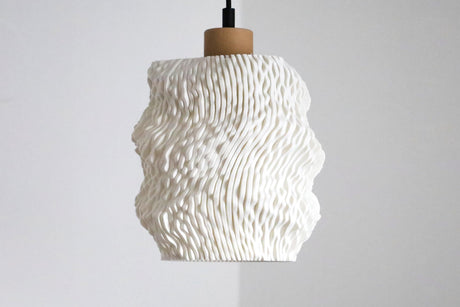 Lamp Printed IAP Sea Falcon Pendant Lamp | Organic 3D Printed Lampshade | Modern Wavy Ceiling Light | Sculptural Home Decor - LV3DPrinting