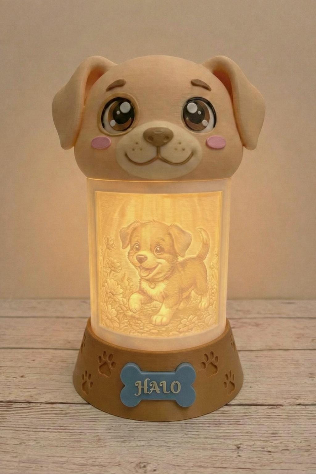 LV 3D Dog Memorial Night Light – Personalized Pet Remembrance Lamp | Custom Photo Lithophane | Pet Loss Gift | Sympathy Keepsake - LV3DPrinting
