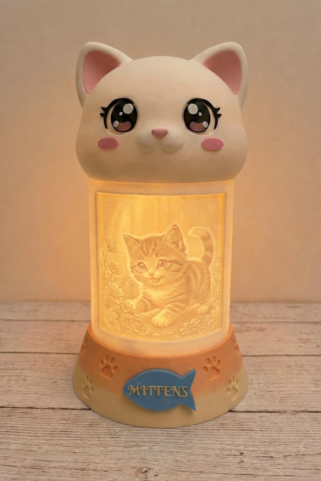 LV 3D Cat Memorial Night Light – Personalized Pet Remembrance Lamp | Custom Photo Lithophane | Pet Loss Gift | Sympathy Keepsak - LV3DPrinting