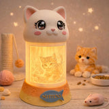 LV 3D Cat Memorial Night Light – Personalized Pet Remembrance Lamp | Custom Photo Lithophane | Pet Loss Gift | Sympathy Keepsak - LV3DPrinting