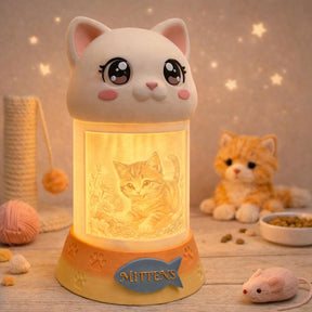 LV 3D Cat Memorial Night Light – Personalized Pet Remembrance Lamp | Custom Photo Lithophane | Pet Loss Gift | Sympathy Keepsak - LV3DPrinting