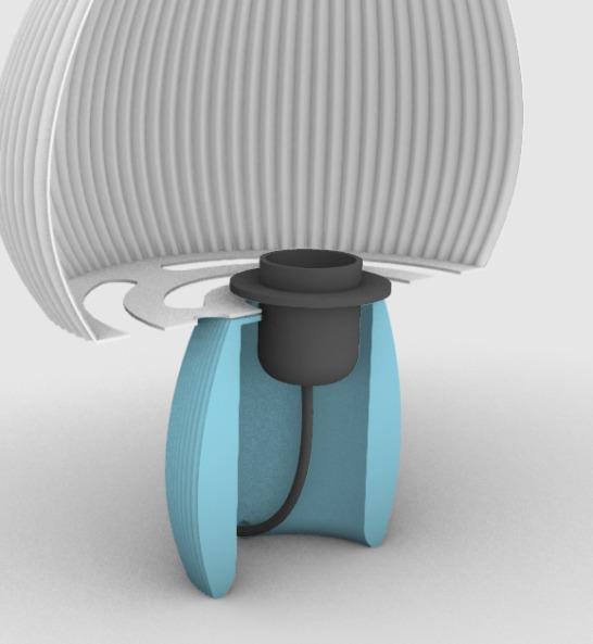 Kraken.stl Mushroom Table Lamp | Rippled 3D Printed Lamp | Modern Mushroom Light | Ambient Night Lamp | Bedroom Decor