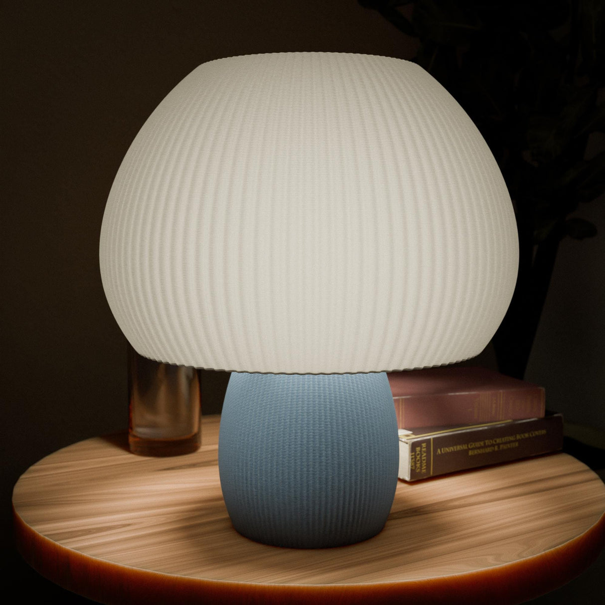 Kraken.stl Mushroom Table Lamp | Rippled 3D Printed Lamp | Modern Mushroom Light | Ambient Night Lamp | Bedroom Decor