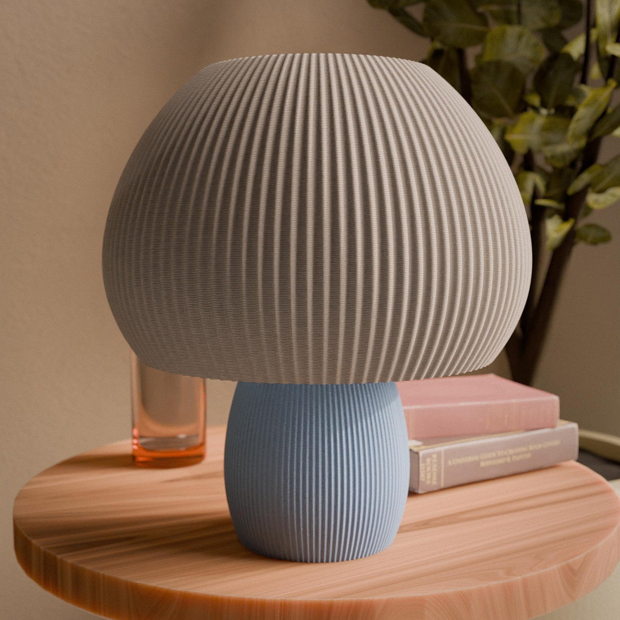 Kraken.stl Mushroom Table Lamp | Rippled 3D Printed Lamp | Modern Mushroom Light | Ambient Night Lamp | Bedroom Decor