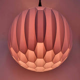 3DPPA Spherical Mesh Lamp Shade | Geometric Hexagon Pendant Light | Hypnotic Gradient Lighting | Modern 3D Printed Home Decor - LV3DPrinting